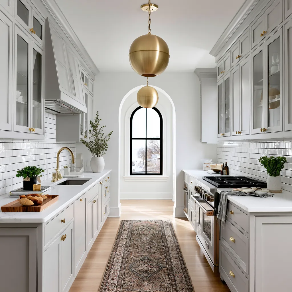 Efficient galley kitchen design with natural light