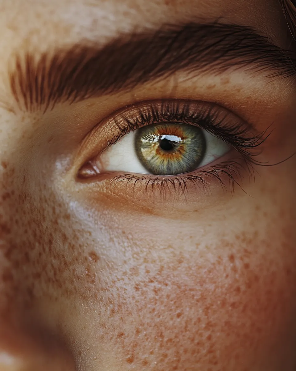 Beauty editorial close-up of natural eye with lifted lashes and barely-there eye definition