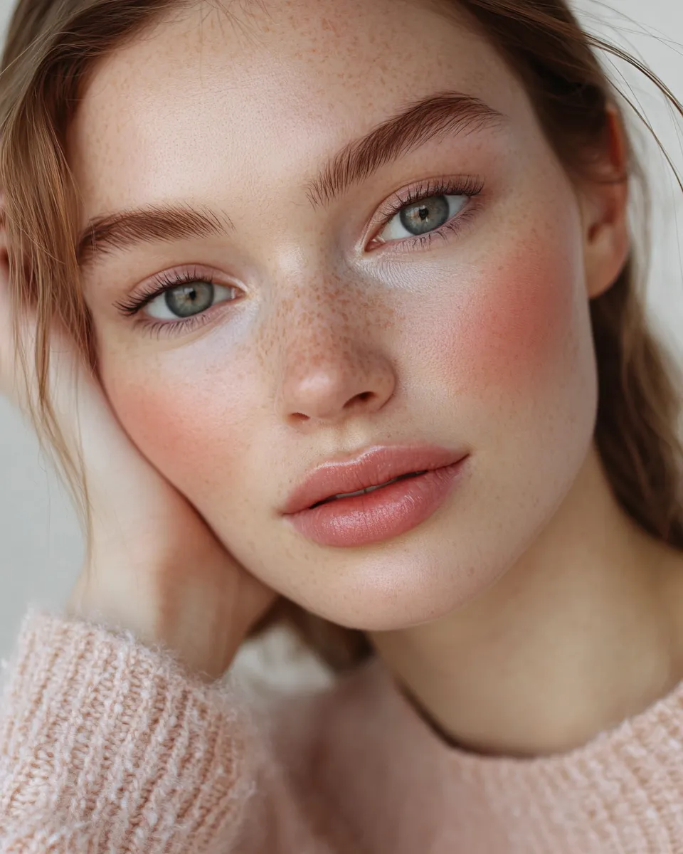 Radiant portrait of woman with skin-first minimal makeup look for everyday natural beauty