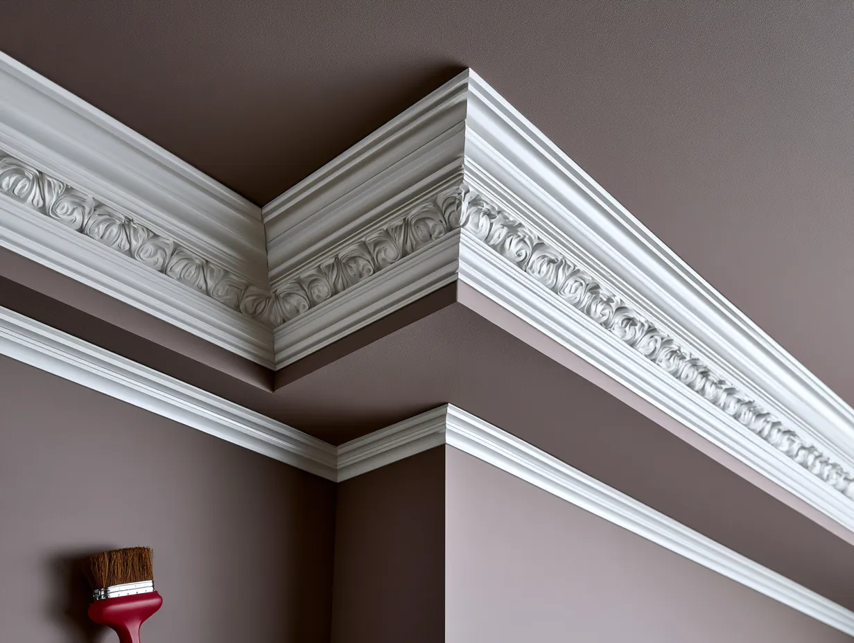 Professional ceiling paint application showing even color saturation