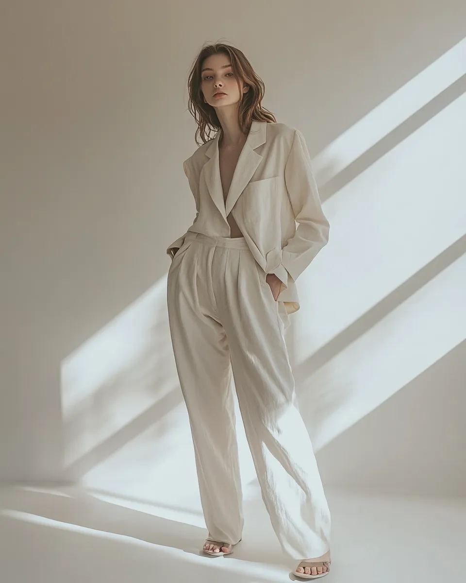 Monochromatic petite outfit in cream tones 2026