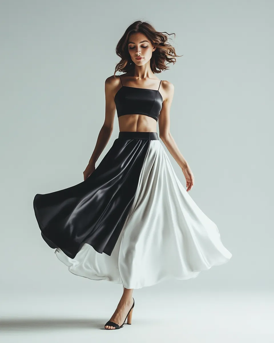 Best midi skirt outfit for petite frame — satin styling