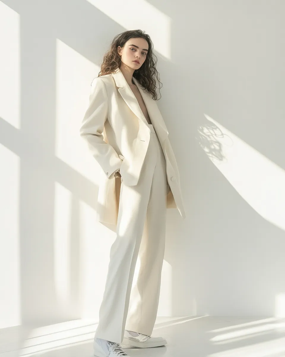Petite style — neutral oversized blazer outfit idea