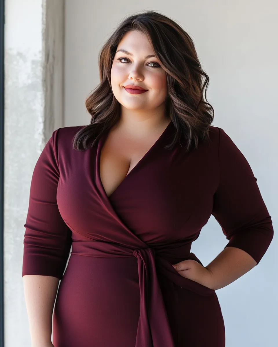 Plus size style 2026 — editorial wrap dress full-length