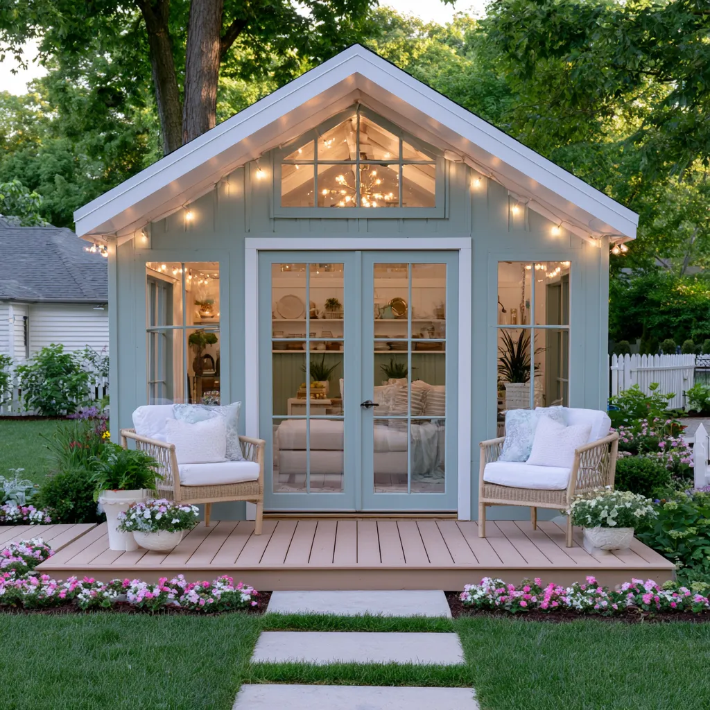 Small she shed with smart storage solutions and maximalist décor, compact she shed design ideas for 2026