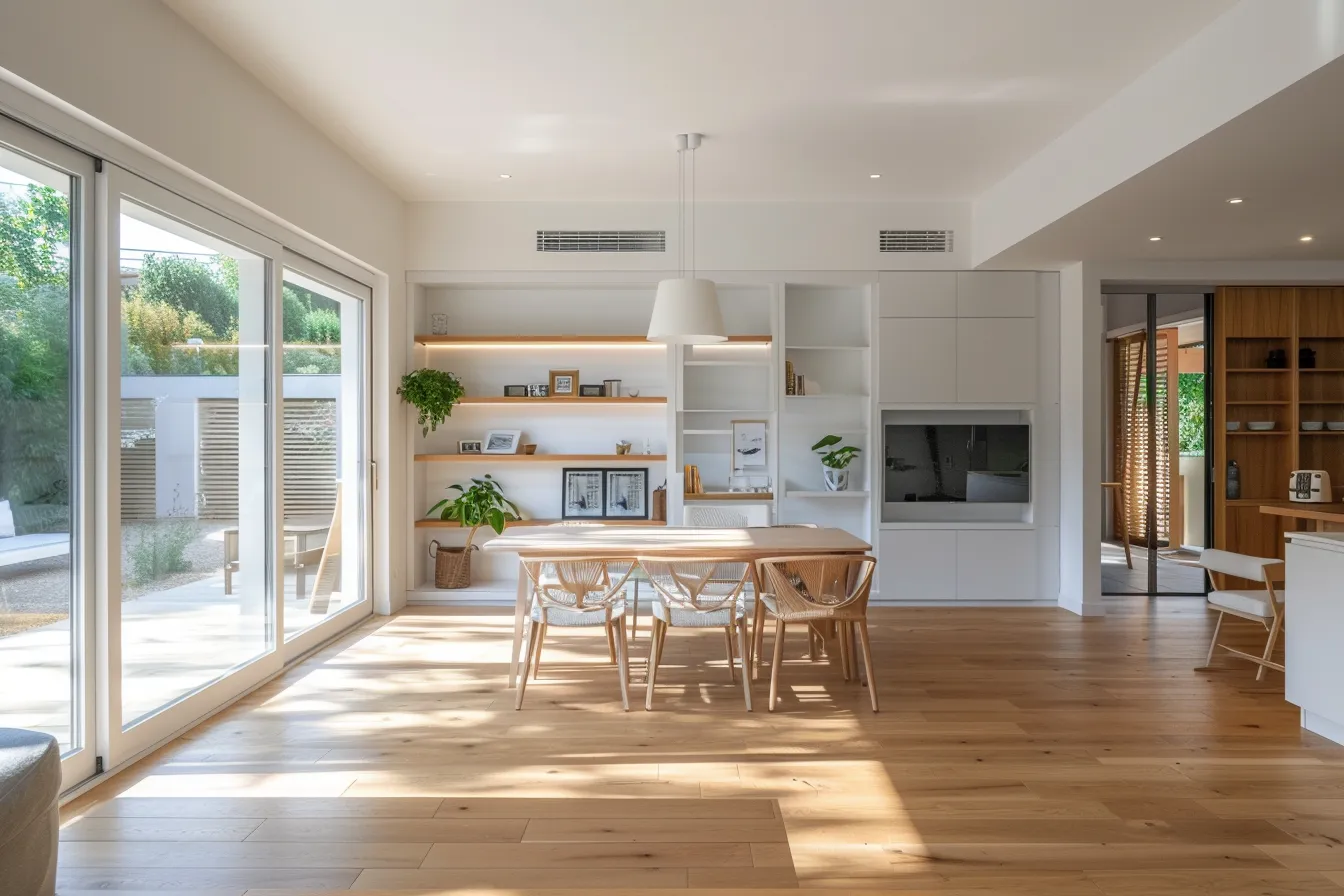 Minimalist tiny house interior floor plan with open living space