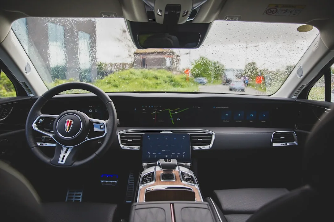 Close-up of autonomous vehicle sensor and camera technology on bumper