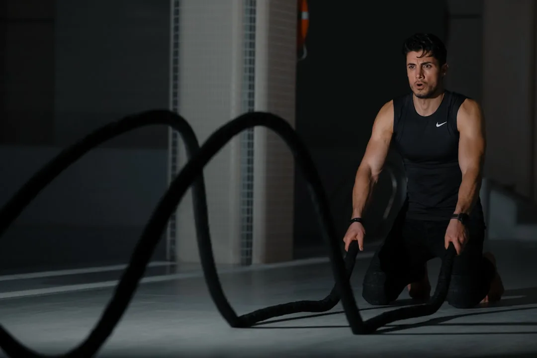 Person practicing box breathing technique during low-intensity cardio session