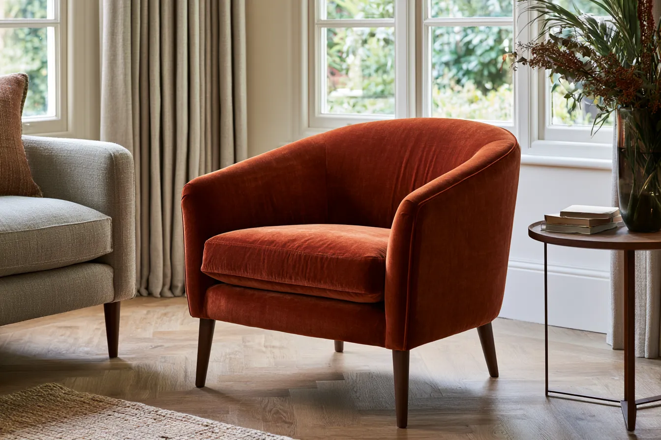 accent chair colour ideas for grey sofa terracotta and oak
