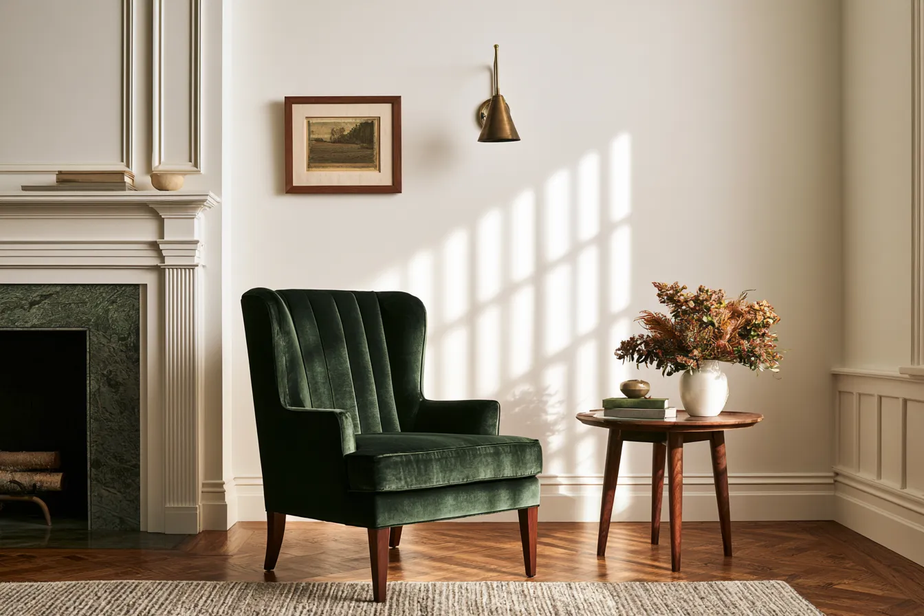 best accent chair living room wingback velvet editorial