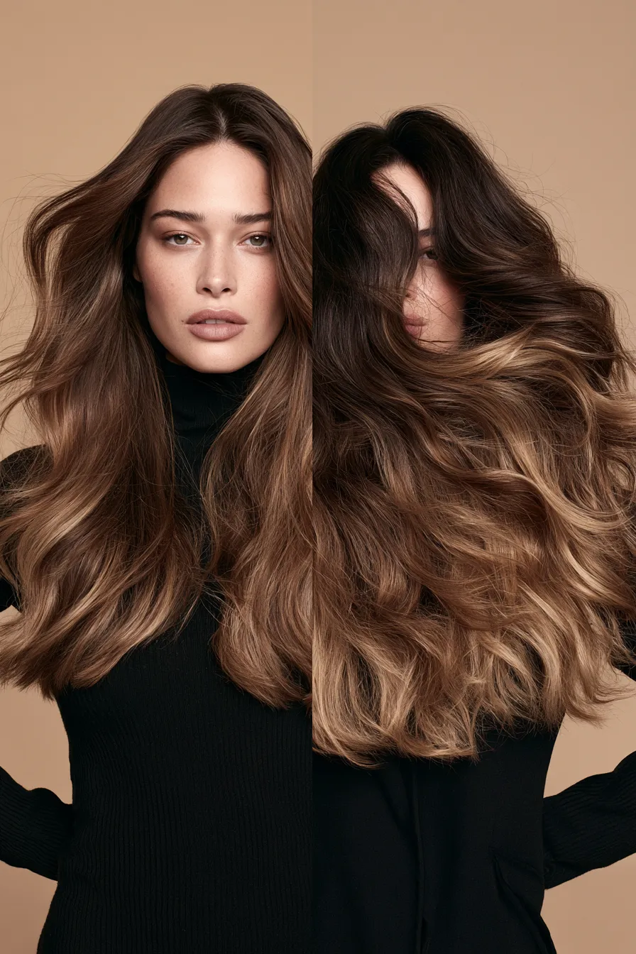 Différence balayage ombré cheveux éditorial mode magazine couleur
