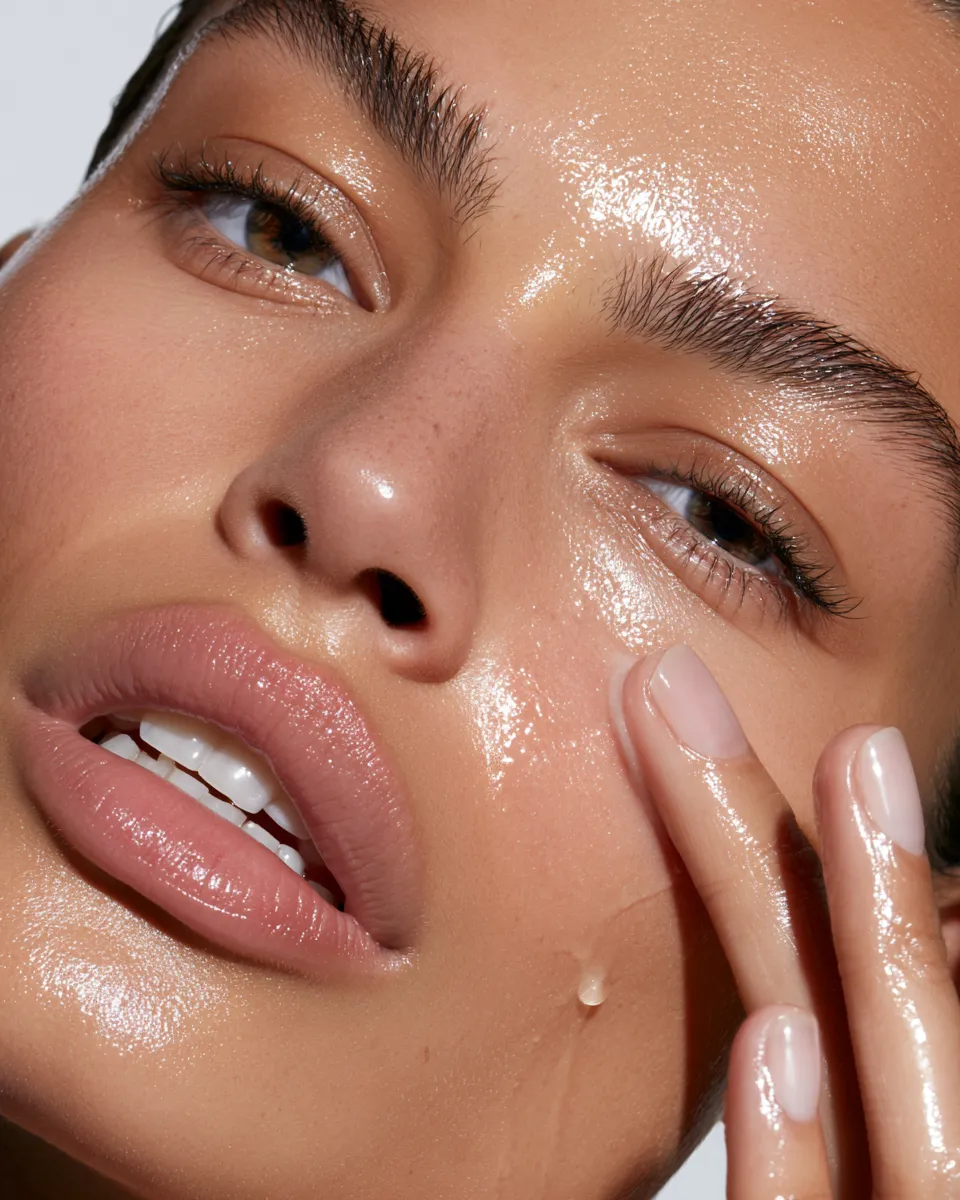 Woman applying hydrating serum — skincare routine guide for glowing skin