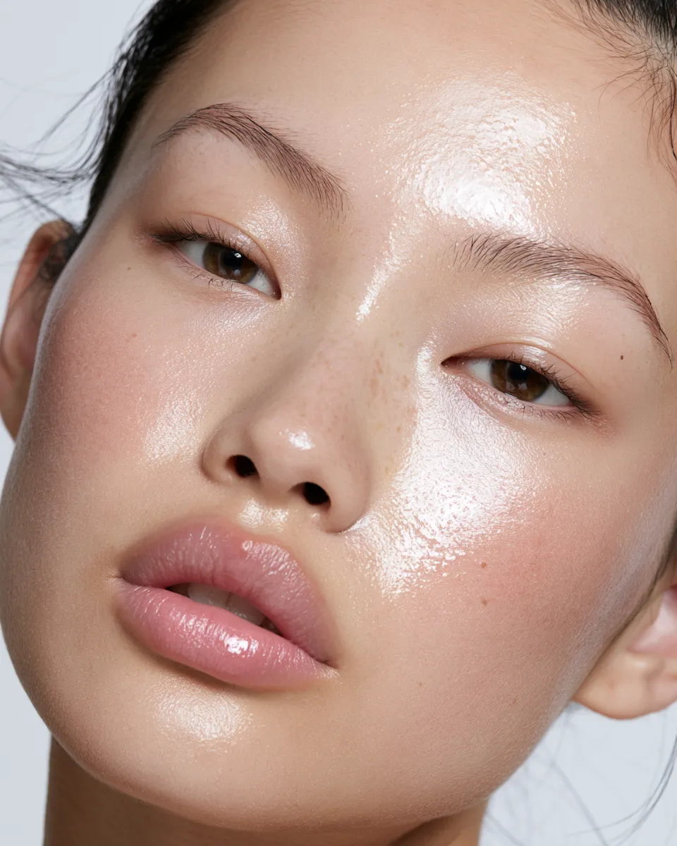 Editorial beauty photograph of a woman with flawless skin for a complete beauty guide
