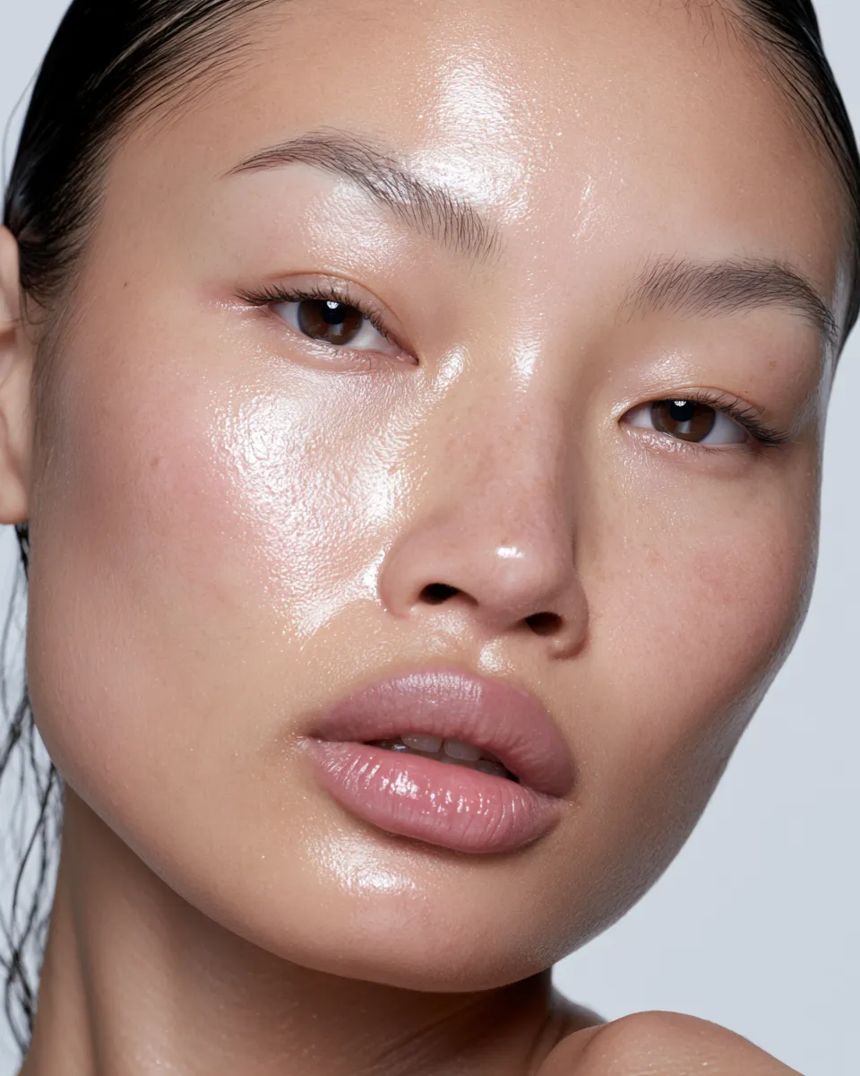 Close-up of luminous complexion representing a modern beauty and skincare guide