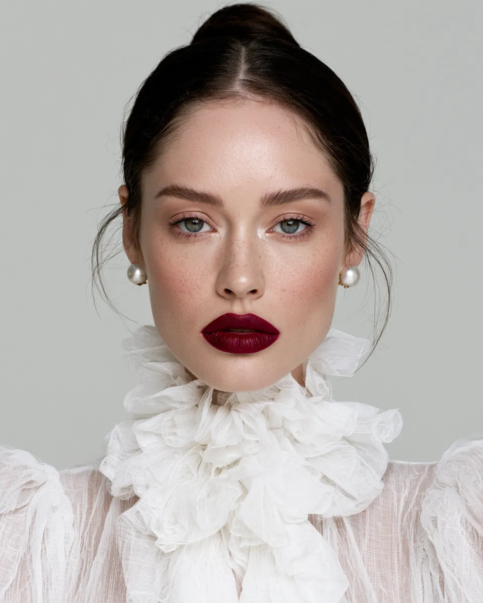 High-fashion beauty portrait of woman in bridal look for a beauty and skincare hub