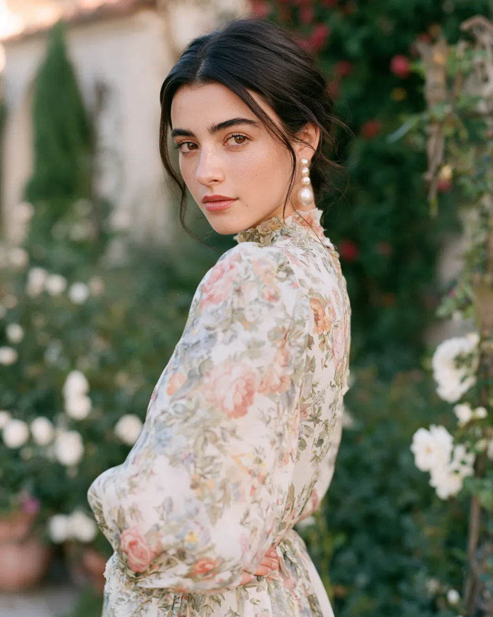 chic outfit ideas for bridal shower guests floral print dress outdoor setting