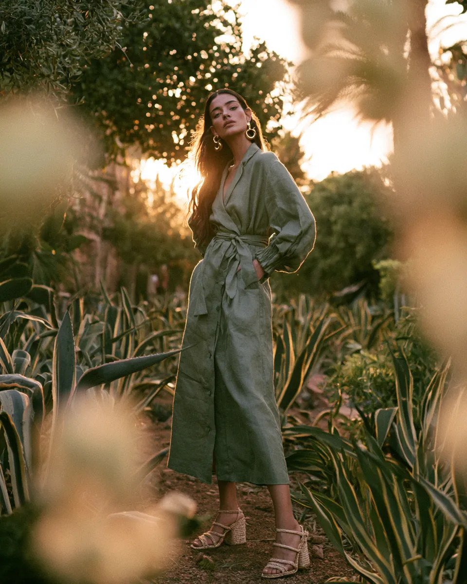 garden bridal shower outfit ideas sage green midi dress block heel sandals