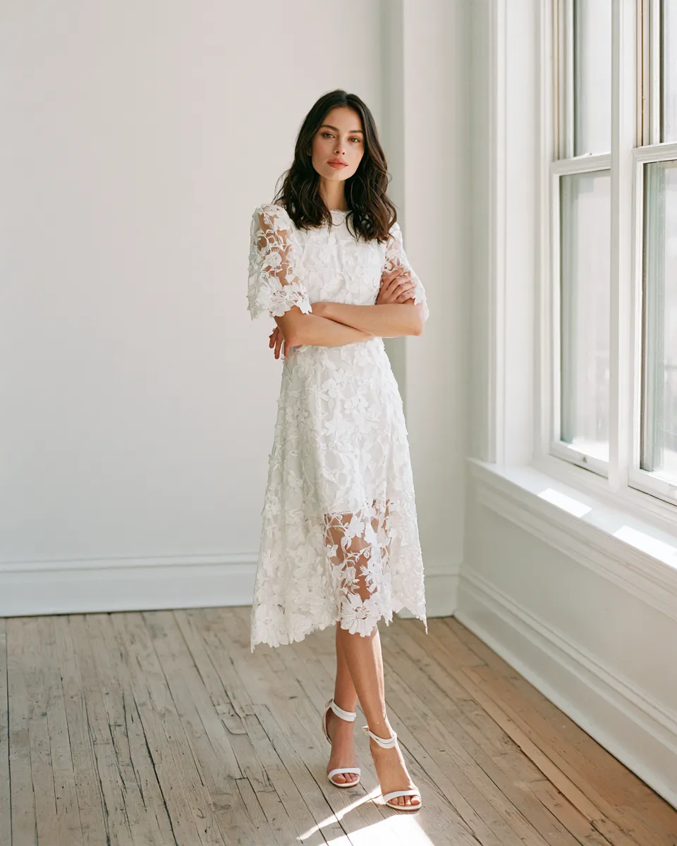 what to wear to your own bridal shower white lace dress outfit ideas