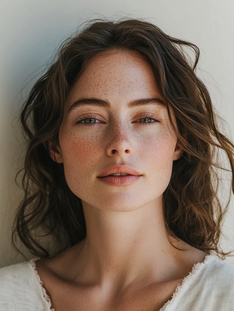 Woman showing how to get the butter lips trend at home with glazed warm lip as the centrepiece of a natural look