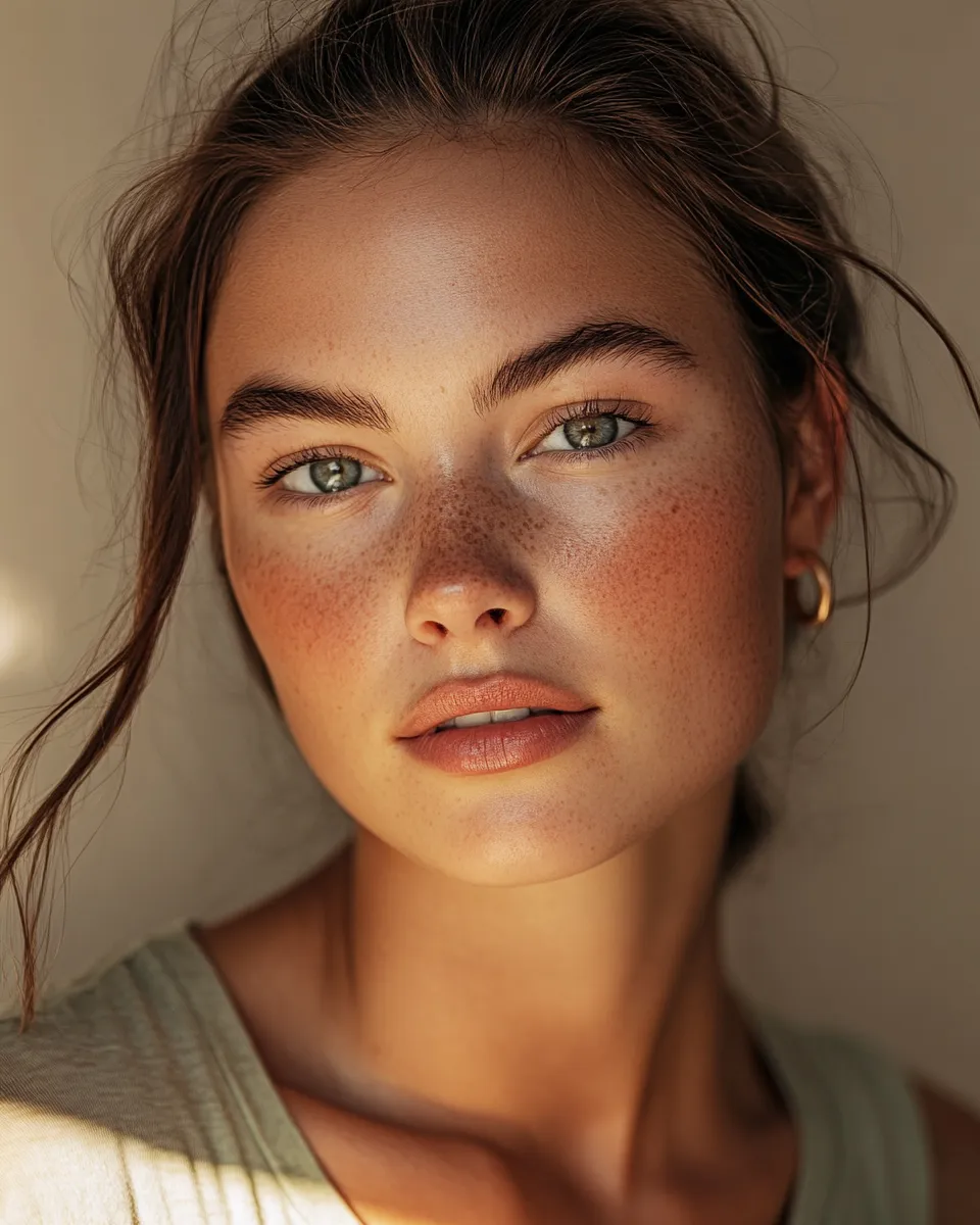 Editorial beauty portrait showing even glowing complexion achieved by mixing niacinamide and vitamin C in the same routine
