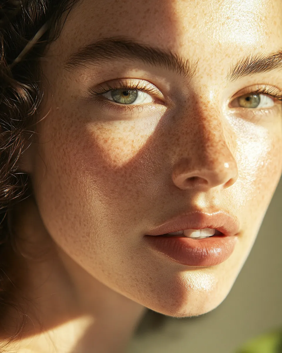 Magazine-style portrait of model whose skin shows results of using niacinamide and vitamin C in same skincare routine