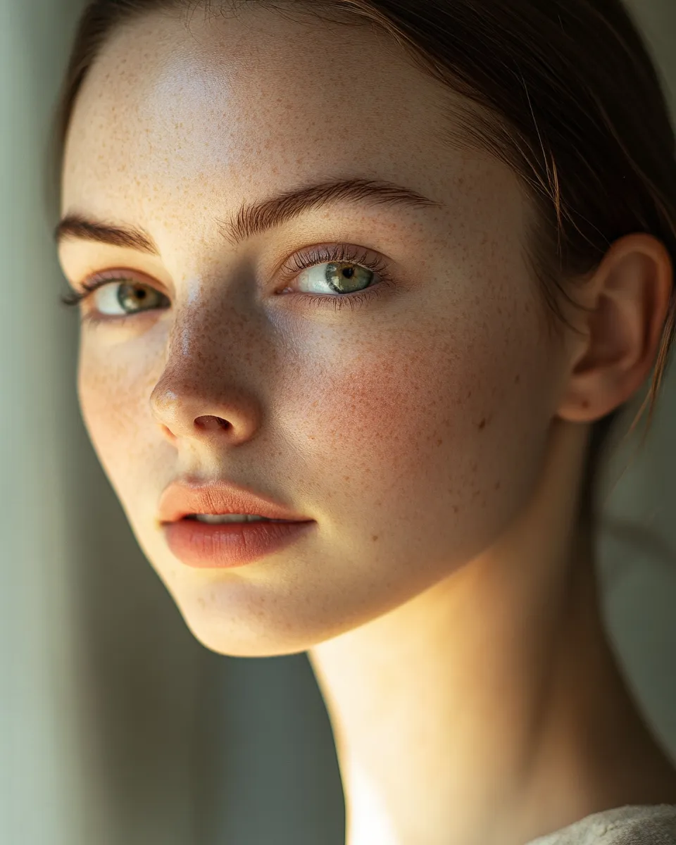 Woman applying niacinamide serum after vitamin C as part of her morning skincare routine in a bright bathroom