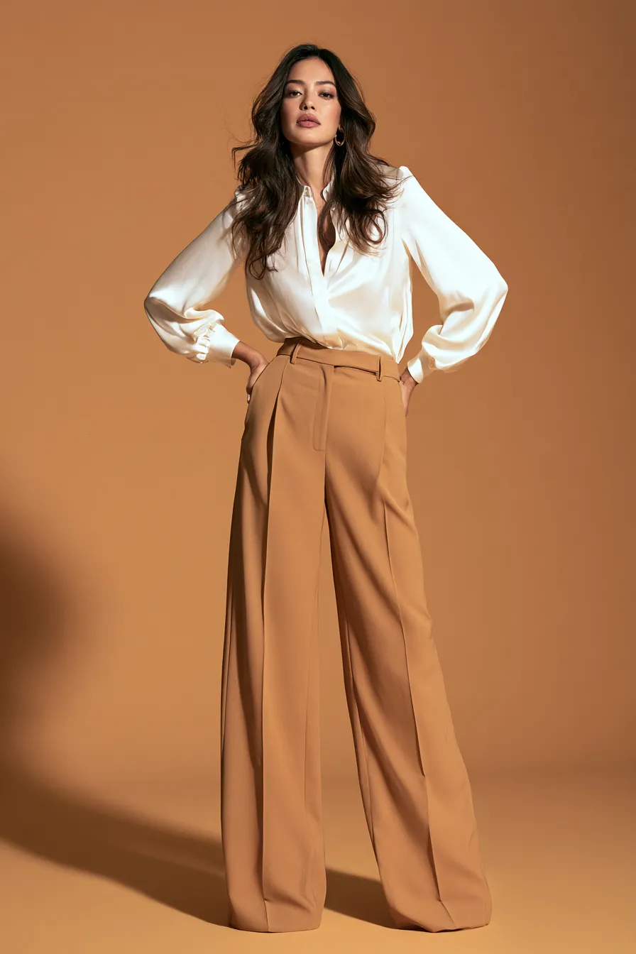Essential wardrobe bottoms for 30s women high-waisted trousers styled for work