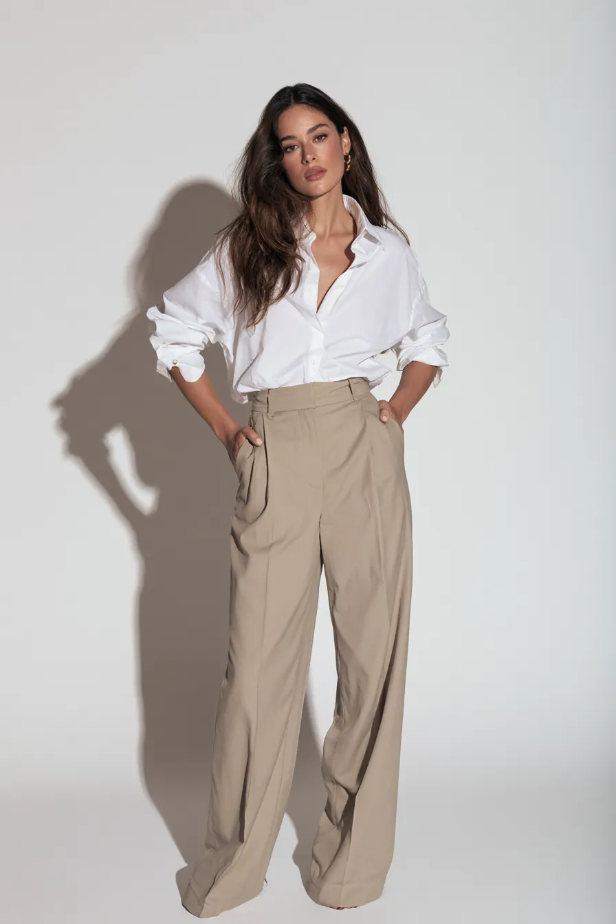 Essential capsule wardrobe look for 30s women minimal chic fashion editorial