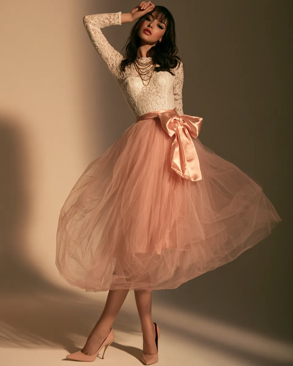 going out coquette aesthetic outfits white lace corset pink tulle skirt kitten heels