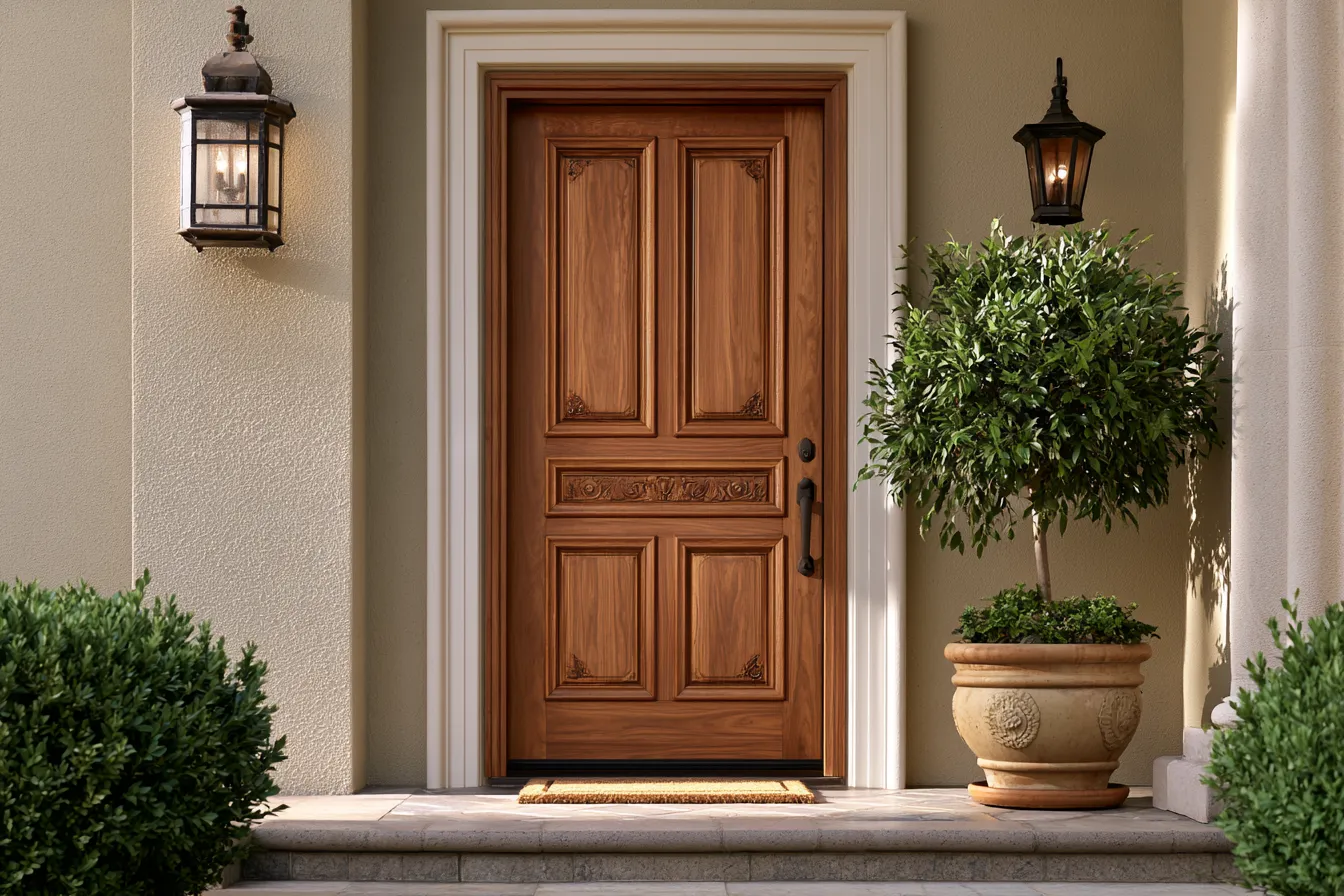 minimalist wooden door design ideas for contemporary homes with clean horizontal grain lines