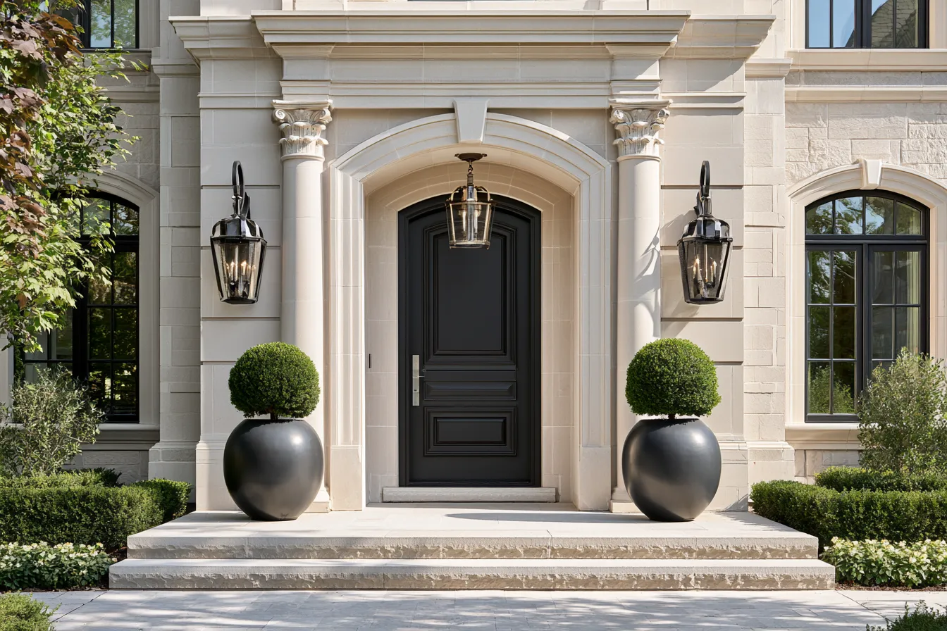 bold front door design ideas for a grand residential entrance in warm daylight