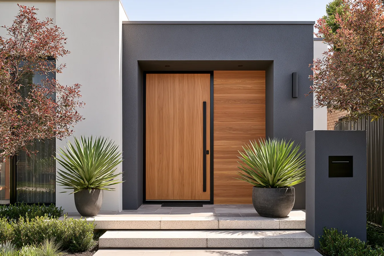 bold front door design ideas for a grand residential entrance in warm daylight
