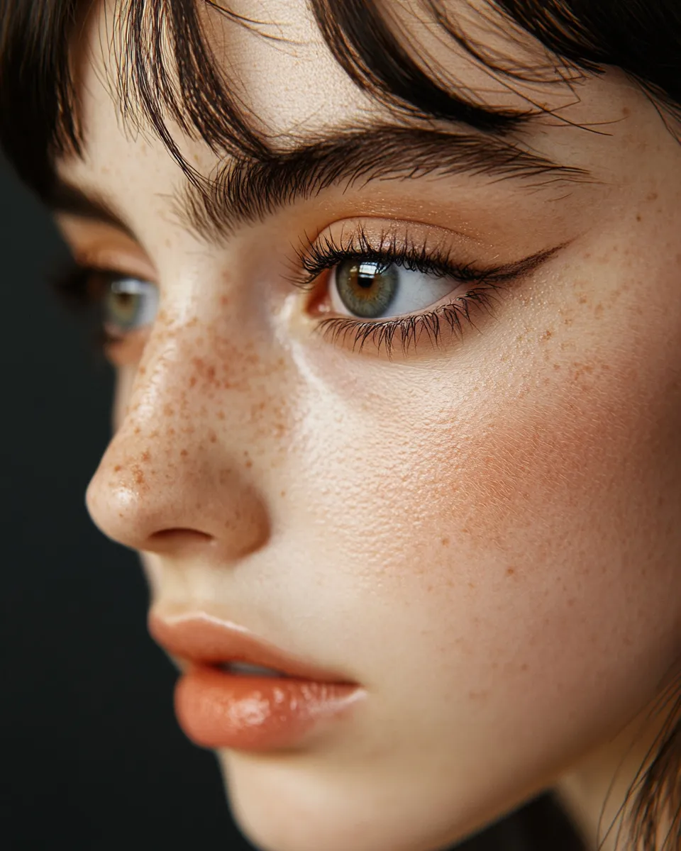 Model with hooded eyes showing how step by step eye makeup for beginners can open and lift the eye shape