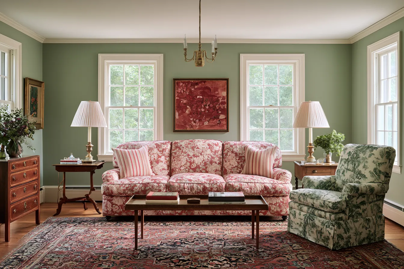 Grandmillennial Living Room Decor Done Right Without a Single Doily in Sight