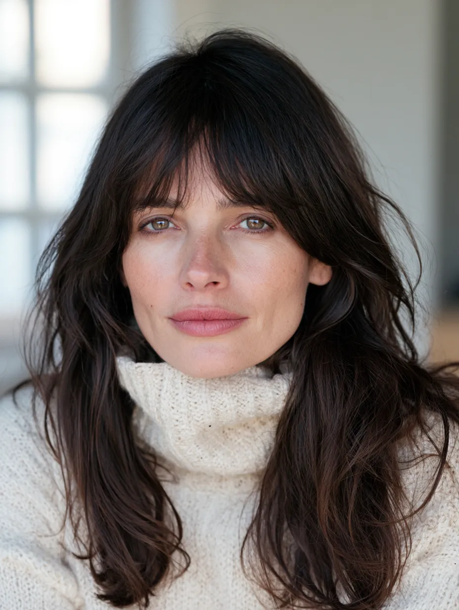 How to style curtain bangs on day two hair without heat, thick hair result