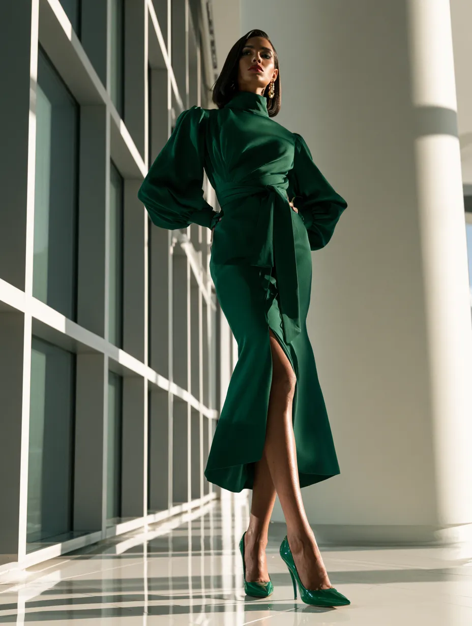 How to dress hourglass figure with wrap dress and heels fashion editorial