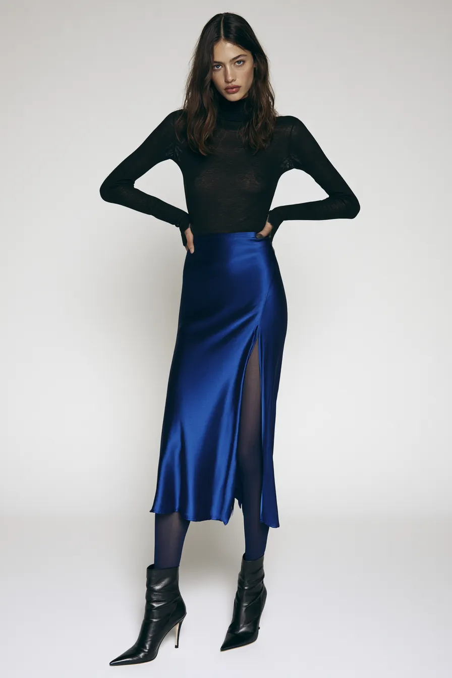 cómo usar falda midi en invierno Estrategias color hacen falda detalle cercano