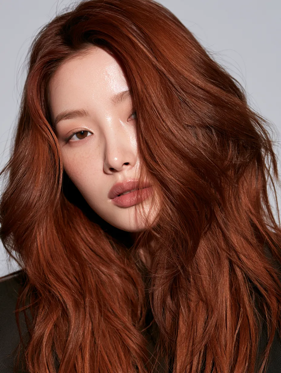 Japanese head spa at home before and after result on fine copper toned wavy hair