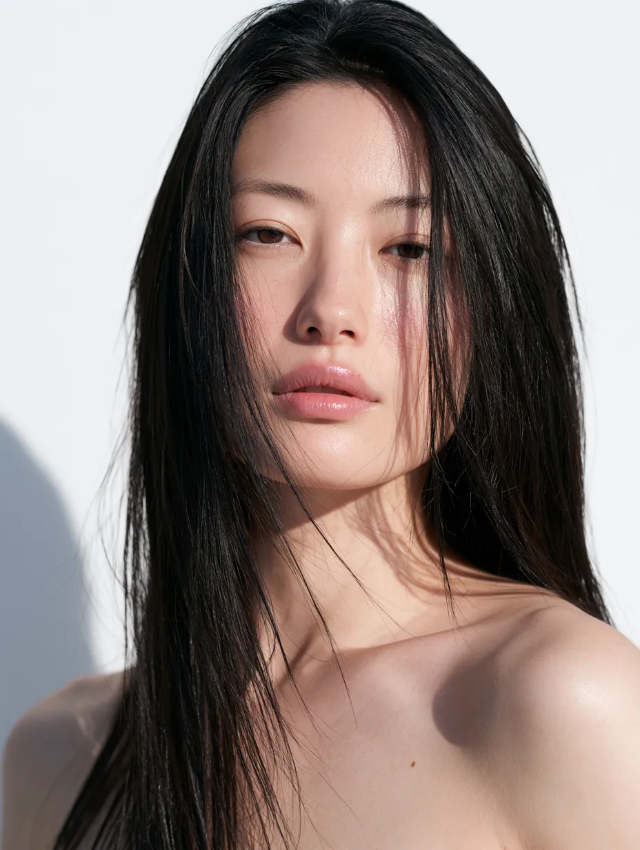 Fine straight black hair result of japanese head spa step by step home ritual