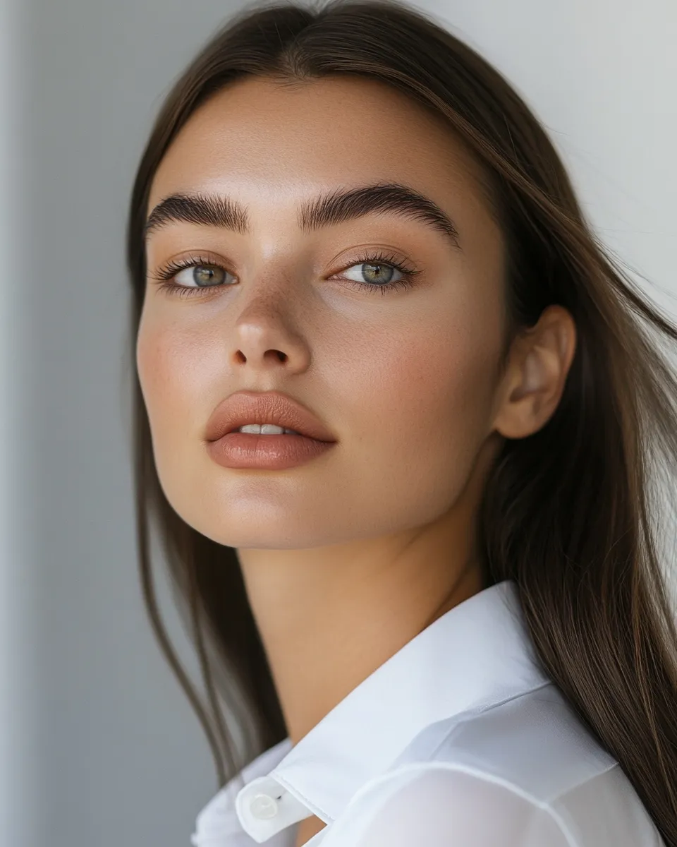 Beauty editorial portrait of work makeup look that lasts all day without fading or touch ups needed