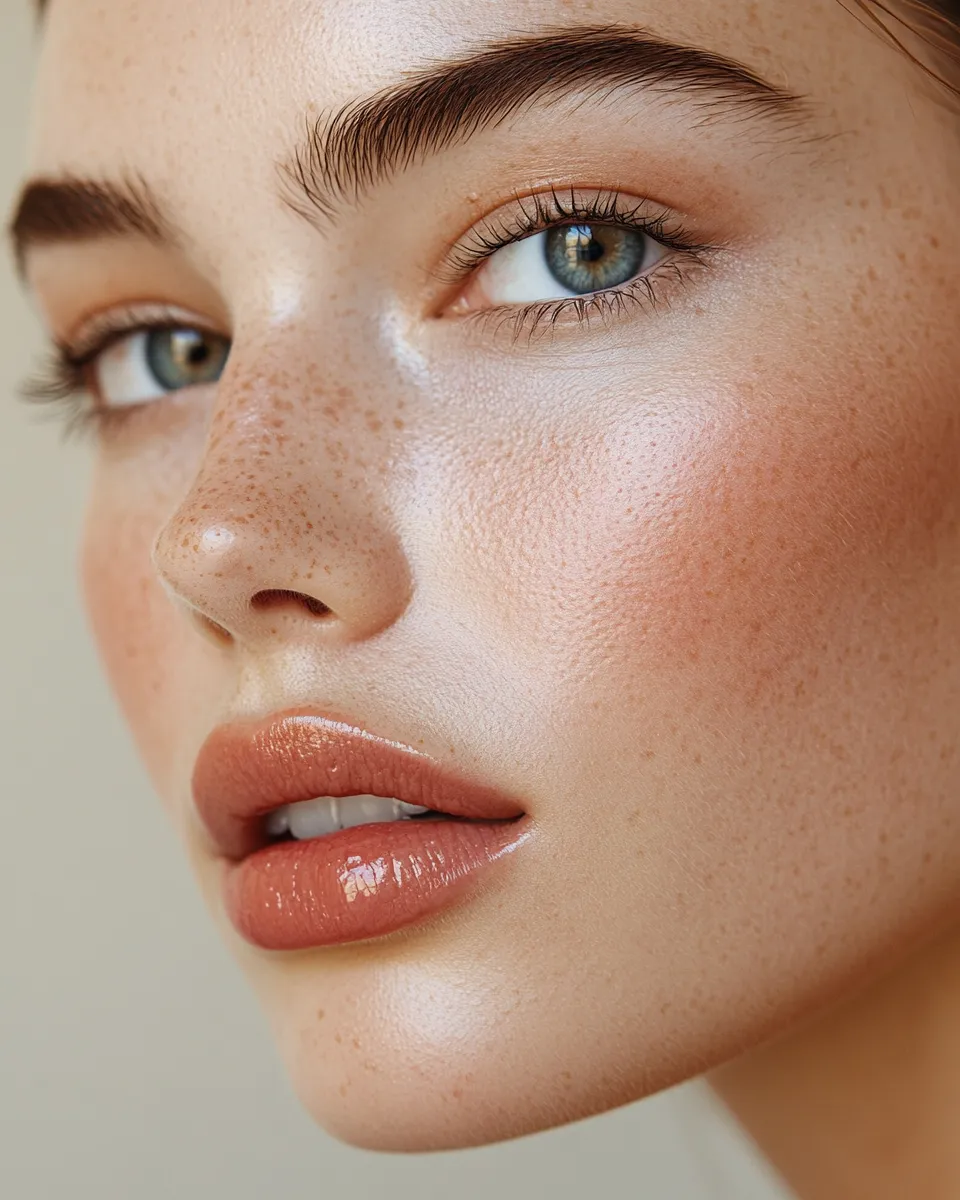 Woman with polished office makeup look showing even matte complexion that lasts 8 hours with no touch ups