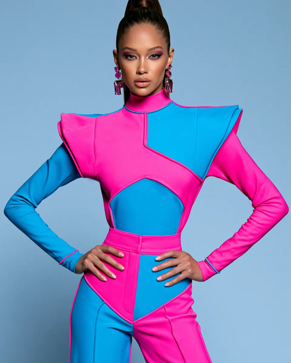 bold retro fashion outfit ideas from the 1980s with sequins and oversized shoulder silhouette