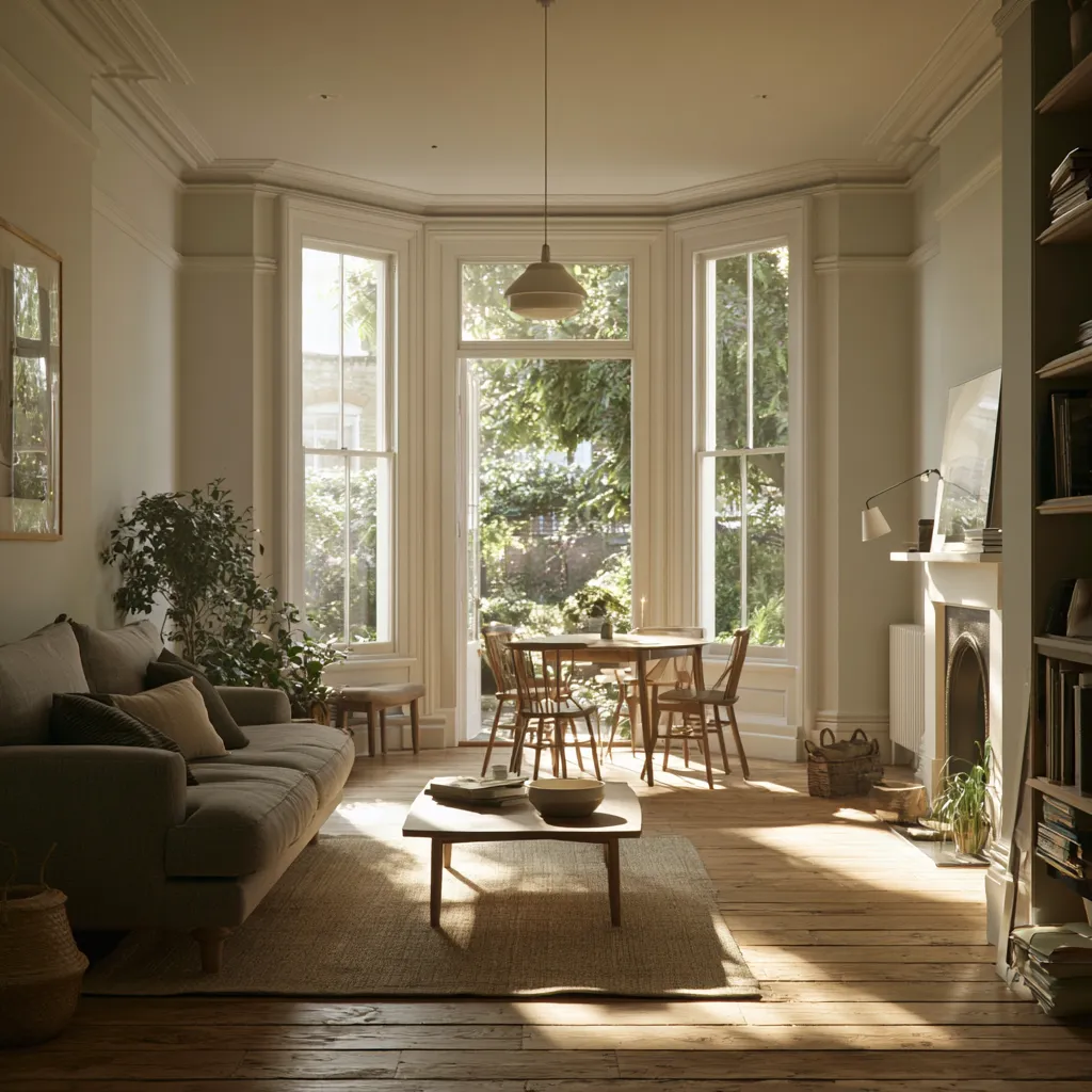 UK through lounge design living and dining zone terraced house editorial