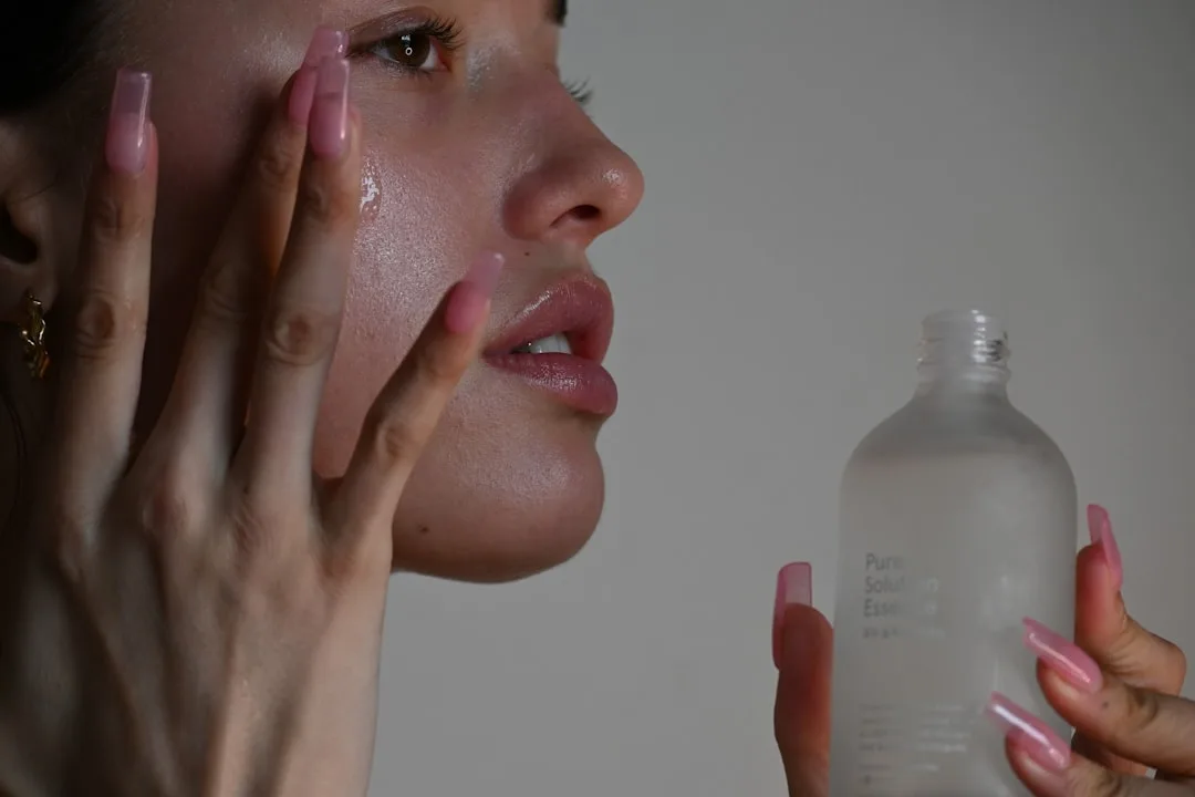 Layered facial serums showing texture gradient and absorption layers