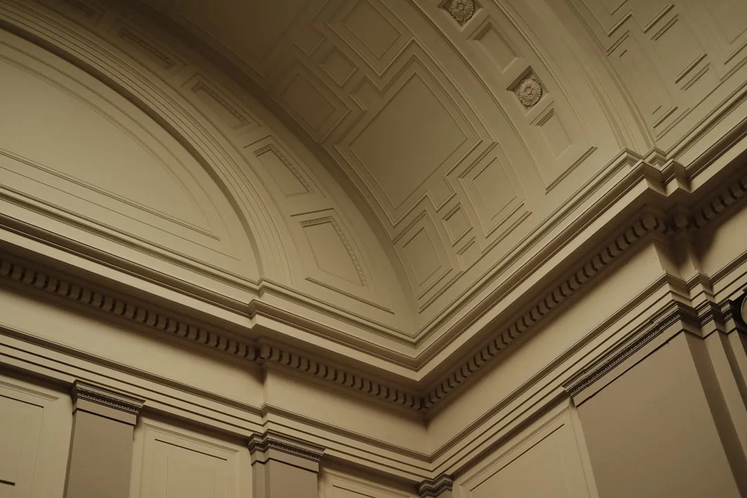 dramatic crown molding ceiling detail — Interiors perspective 1