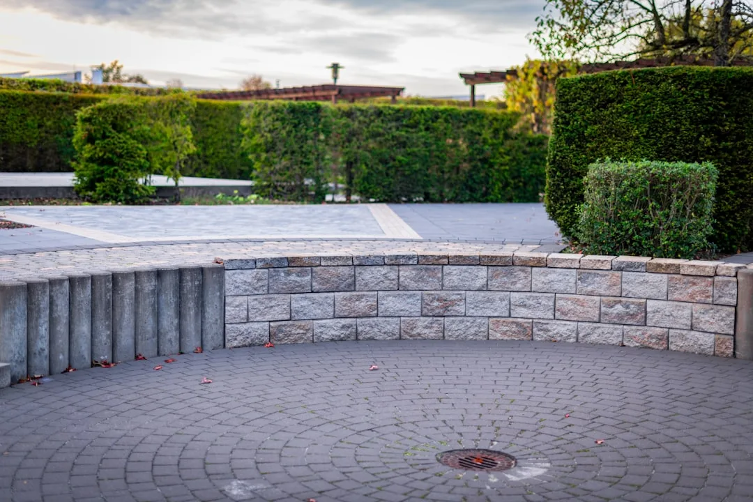 Close-up of permeable paver surface showing joint gaps and water absorption capability