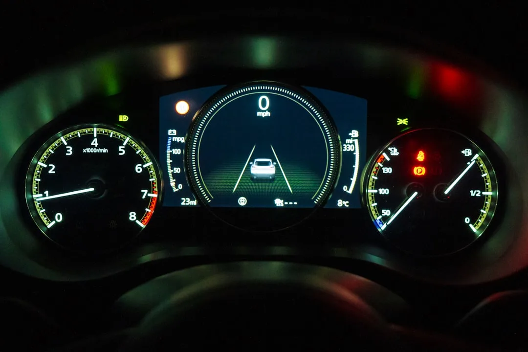 Driver using smartphone app to control vehicle features and monitor maintenance remotely
