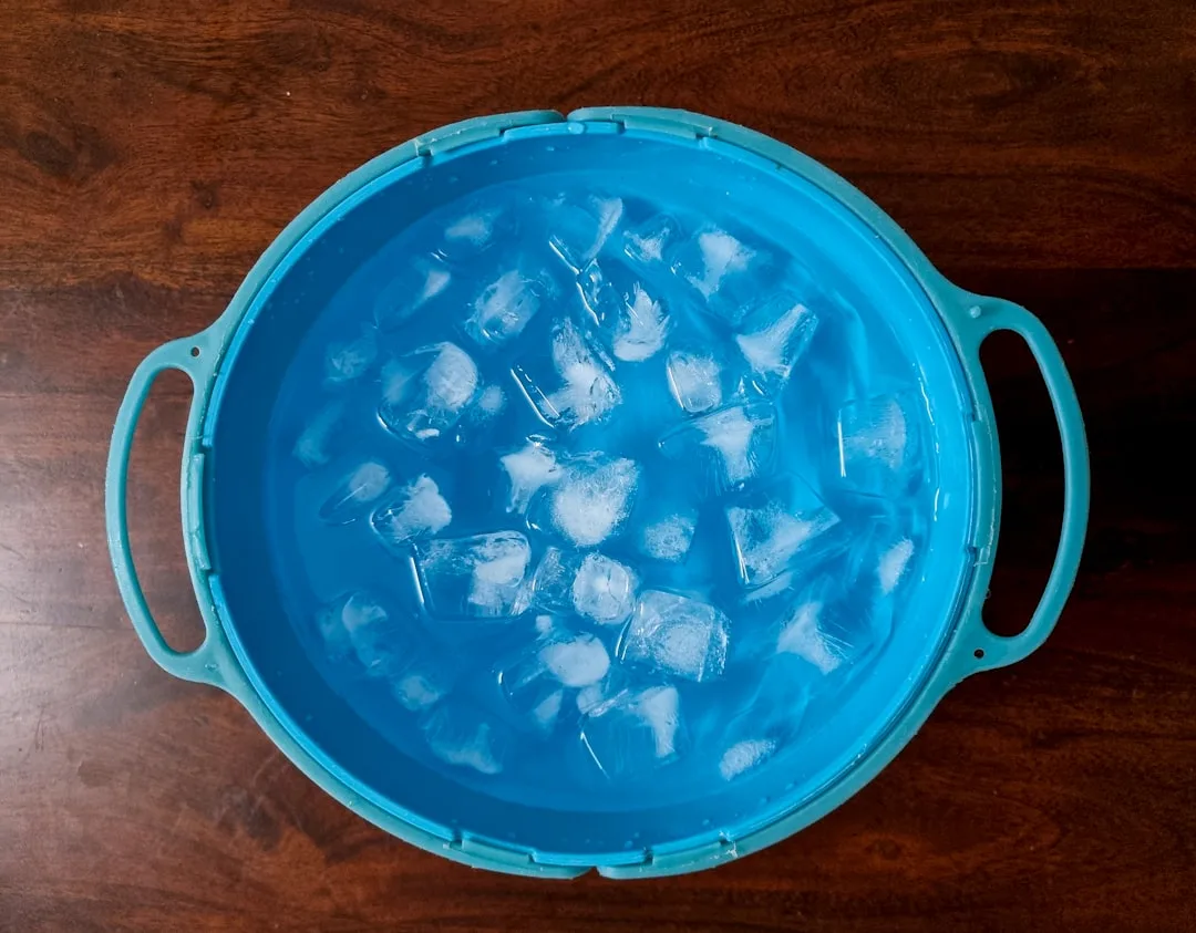 Athlete emerging from cold water immersion with visible physiological response