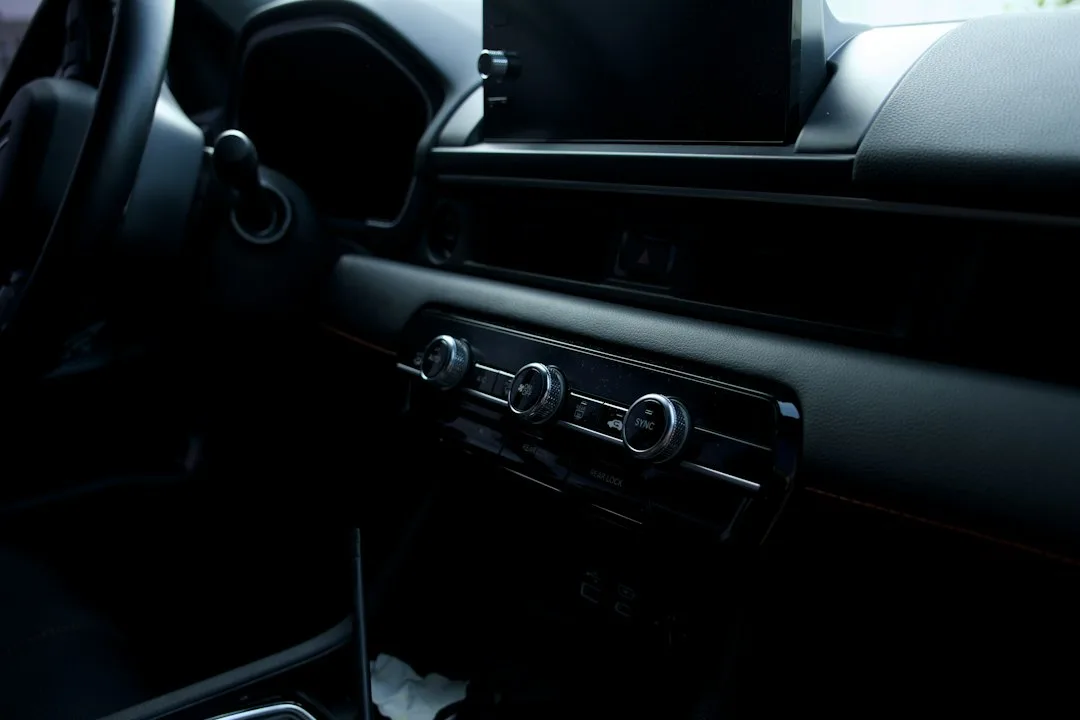 Modern car cabin with advanced air purification and ionizer technology