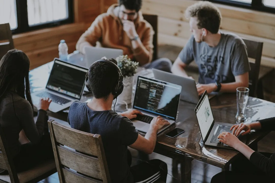 Two developers collaborating on live code in a shared editor window